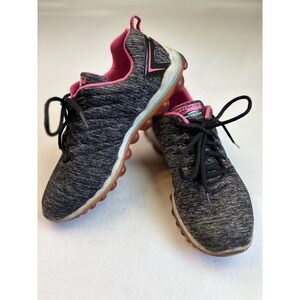 SKECHERS Skech-Air Black/Hot Pink Athletic Shoes Women's 9.5 Lace‎ Up